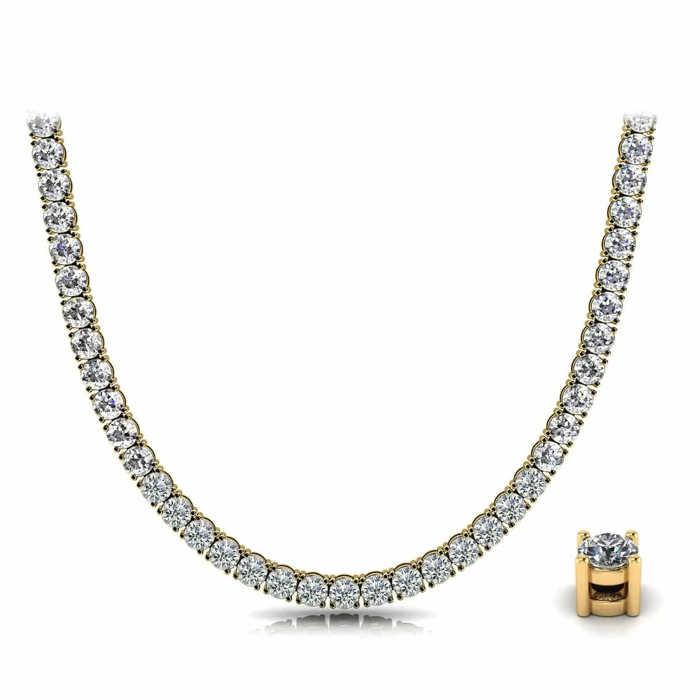 4 Prong Riviera Diamond Necklace 13.46 ctw - PUREFINEJEWELRY