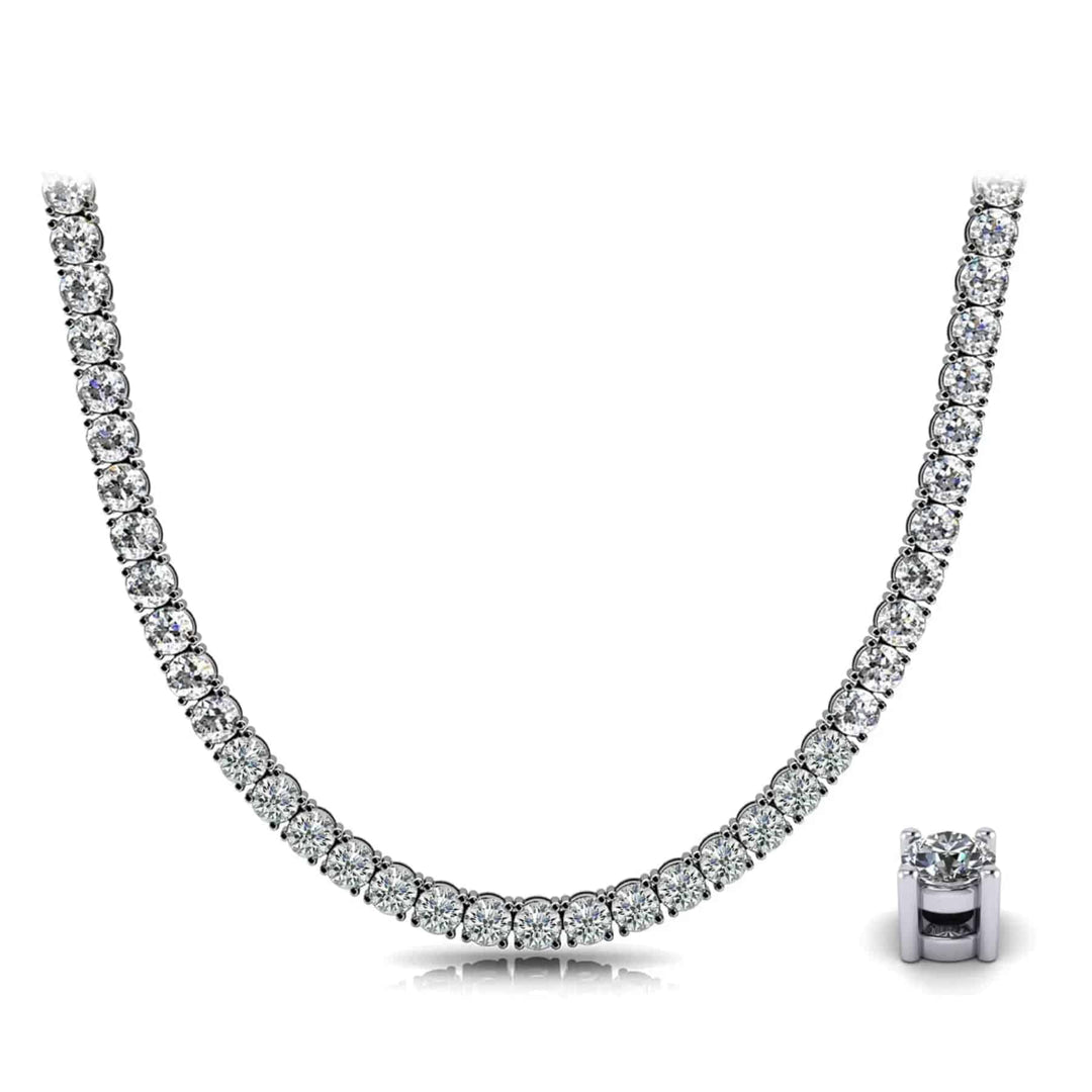 4 Prong Riviera Diamond Necklace 13.46 ctw - PUREFINEJEWELRY