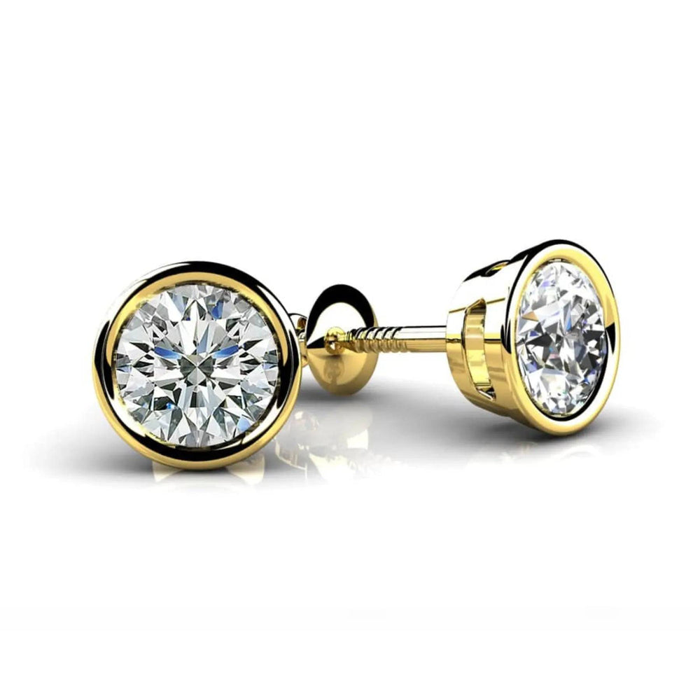 Bezel Set Lab Diamond Stud Earrings 0.32 ctw - PUREFINEJEWELRY