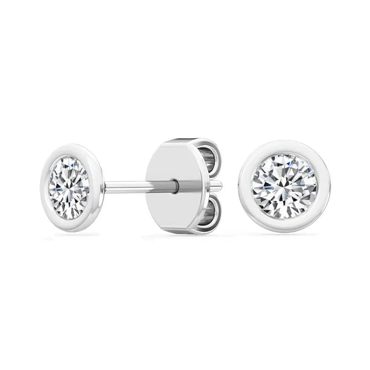 Bezel Stud Earrings Lab Grown Diamond 0.30ctw to 2.00 ctw - PUREFINEJEWELRY