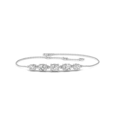 Bracelet 5 Stones Oval Lab Diamond 1.15 ct - PUREFINEJEWELRY