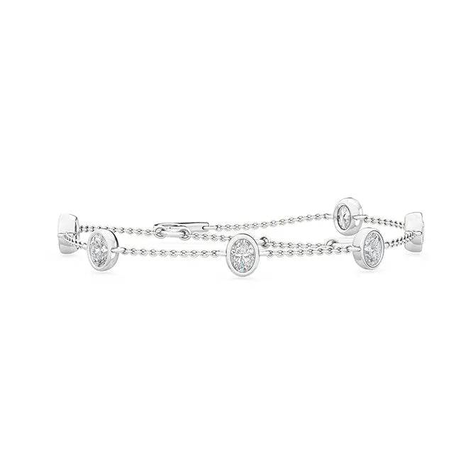 Bracelet Bezel Oval Shape Lab Diamond 1.00 ctw - PUREFINEJEWELRY