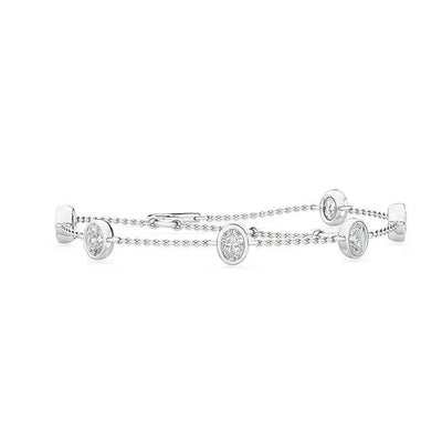 Bracelet Bezel Oval Shape Lab Diamond 1.00 ctw - PUREFINEJEWELRY