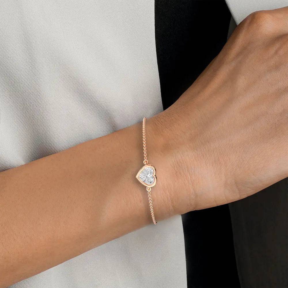 Bracelet Heart Shape Lab Grown Diamond 0.50 ct. - PUREFINEJEWELRY