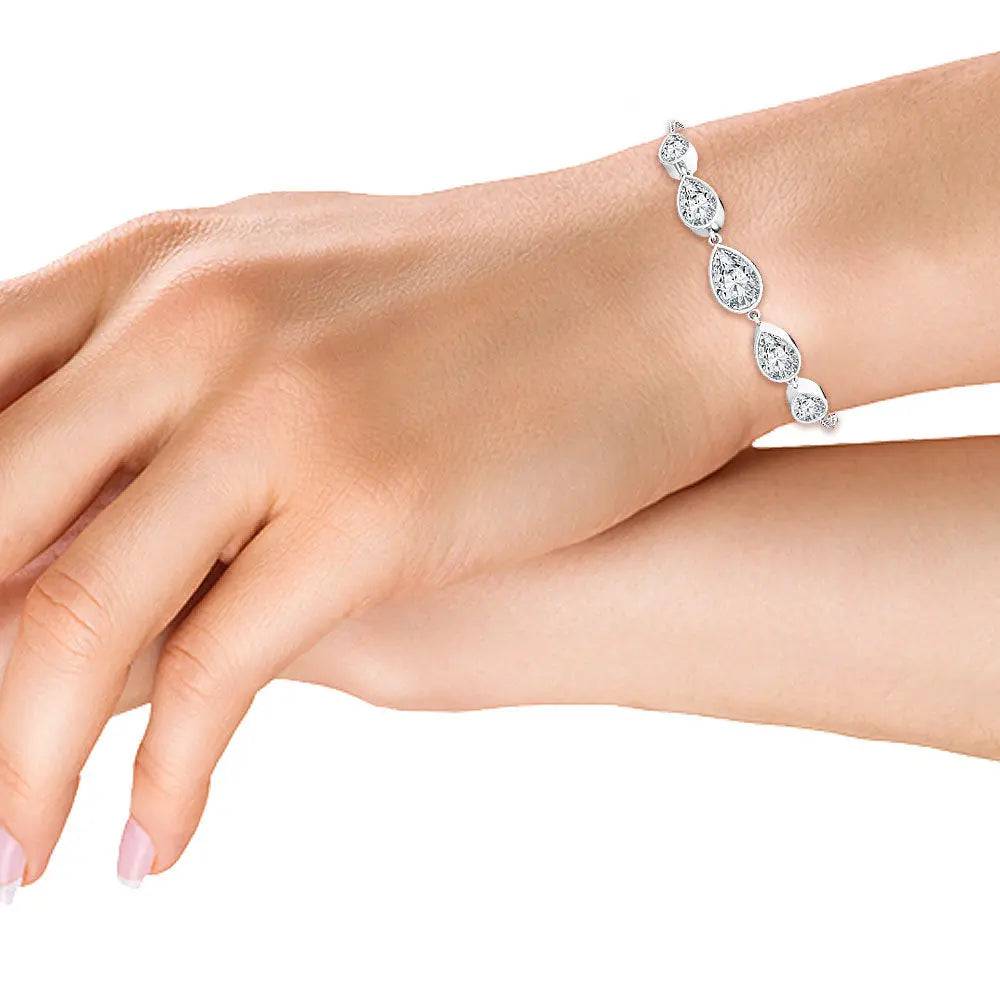 Bracelet Pear Shape Degrading Lab Diamond 2.10 ctw - PUREFINEJEWELRY