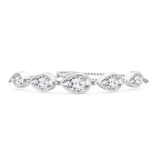 Bracelet Pear Shape Degrading Lab Diamond 2.10 ctw - PUREFINEJEWELRY