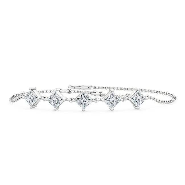 Bracelet Princess Cut Lab Grown Diamond 1.00ct - PUREFINEJEWELRY