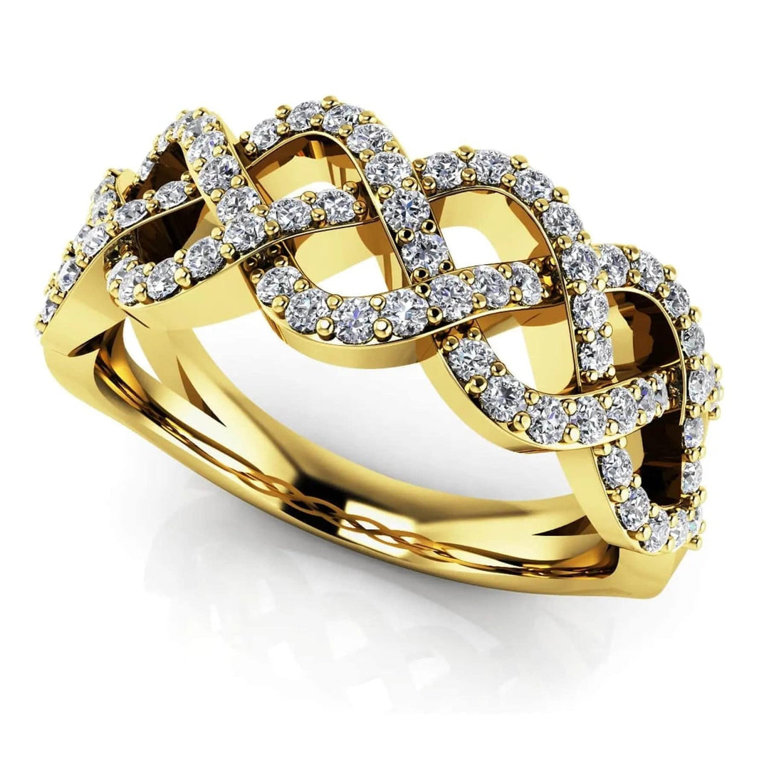 Braided Lab Diamond Anniversary Ring 0.58 ctw - PUREFINEJEWELRY