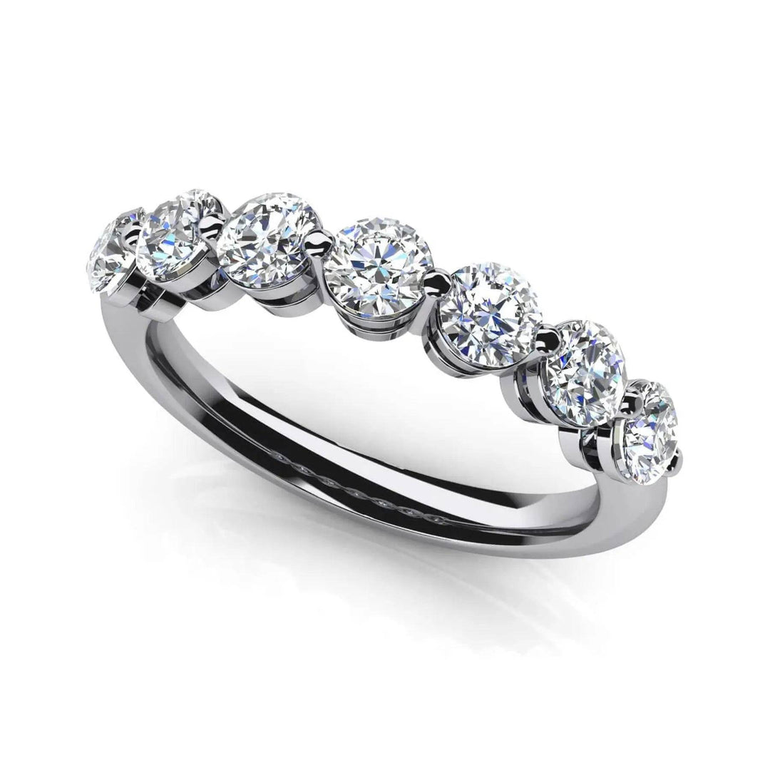 Brilliant 7 Lab Diamonds Anniversary Ring 0.49 ctw - PUREFINEJEWELRY