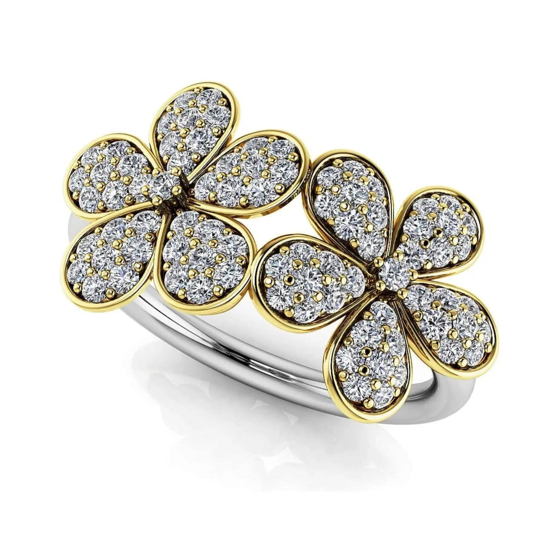 Brilliant Cut Flowers Lab Diamond Ring 0.51 ctw - PUREFINEJEWELRY