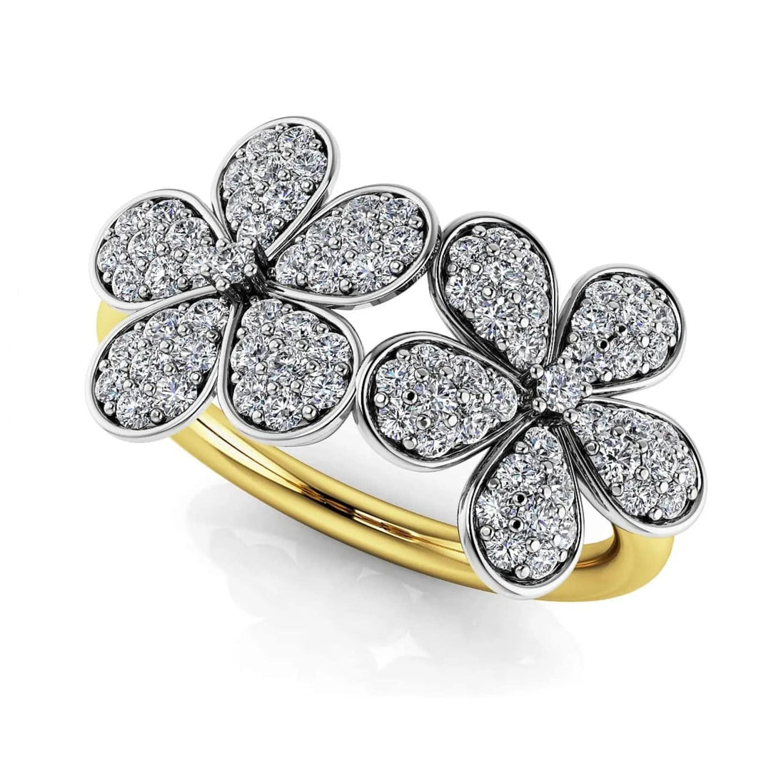 Brilliant Cut Flowers Lab Diamond Ring 0.51 ctw - PUREFINEJEWELRY