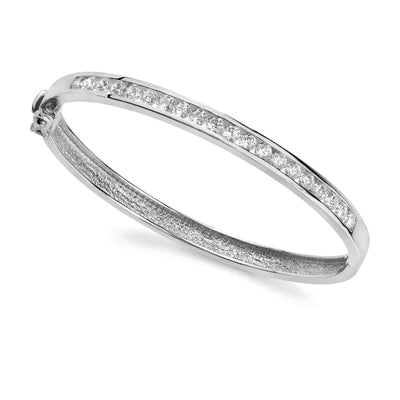 Channel Set Lab Diamond Bangle 2.00 ctw - PUREFINEJEWELRY