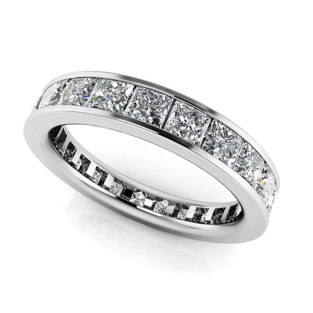 Channel Set Princess Diamond Eternity Ring 1.90 ctw - PUREFINEJEWELRY