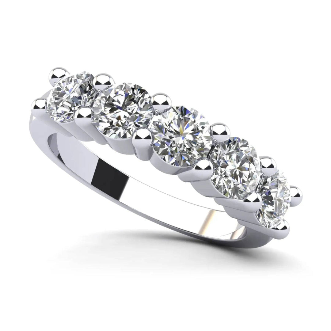 Classic Brilliant Five Stone Anniversary Ring 1.00 ctw - PUREFINEJEWELRY