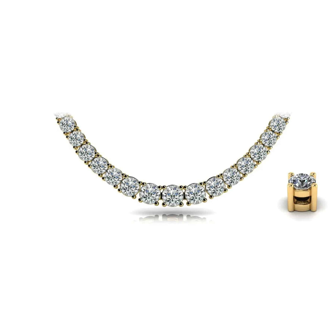 Classic Graduated Tennis Necklace Lab Diamonds 6.91 ctw - PUREFINEJEWELRY