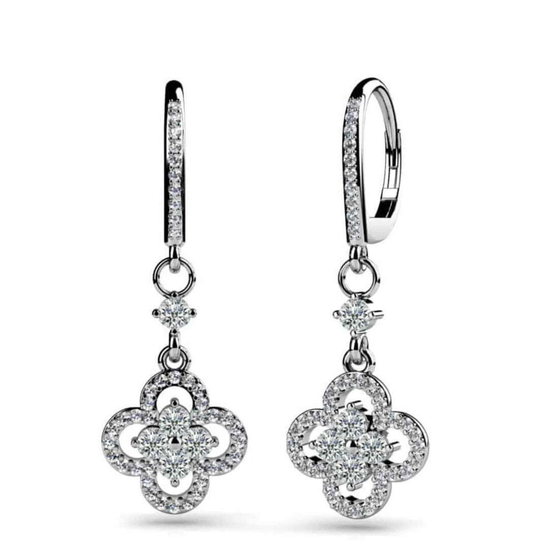 Clover Drop Earrings Lab Grown Diamond 2.02 ctw - PUREFINEJEWELRY