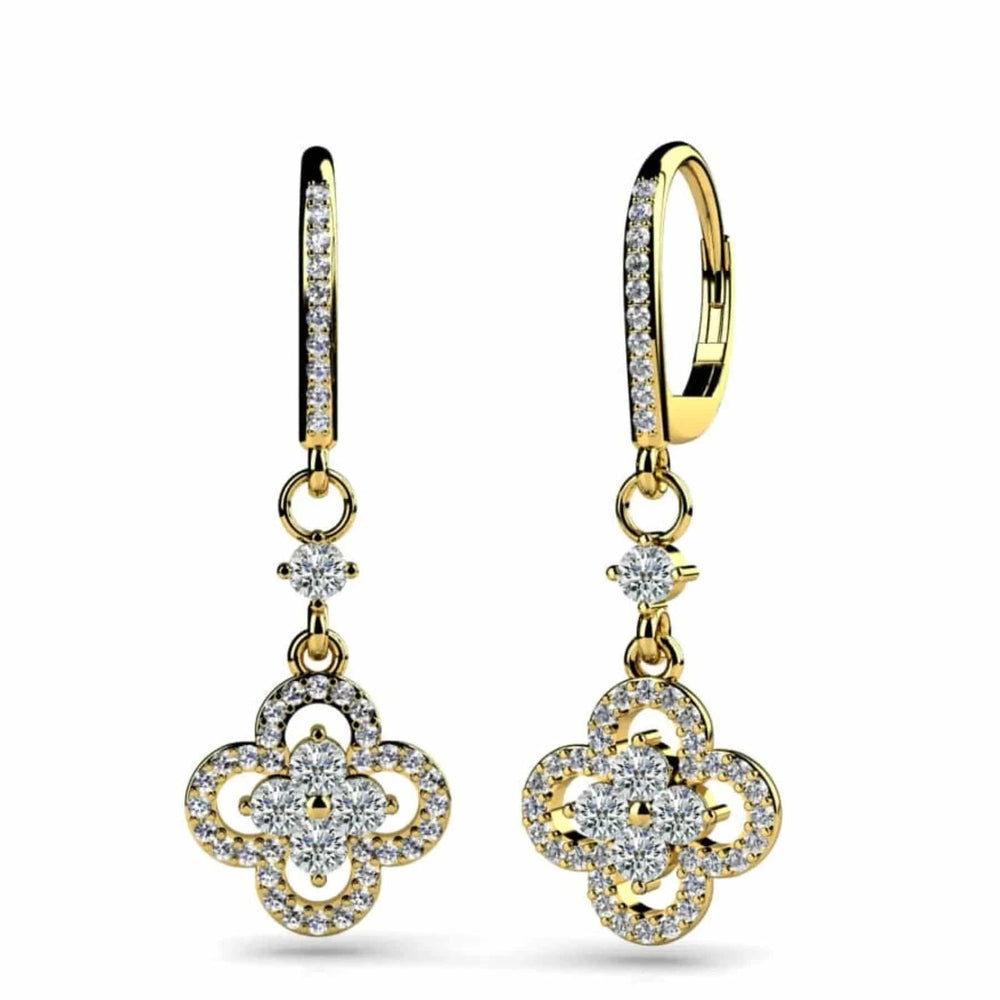 Clover Drop Earrings Lab Grown Diamond 2.02 ctw - PUREFINEJEWELRY