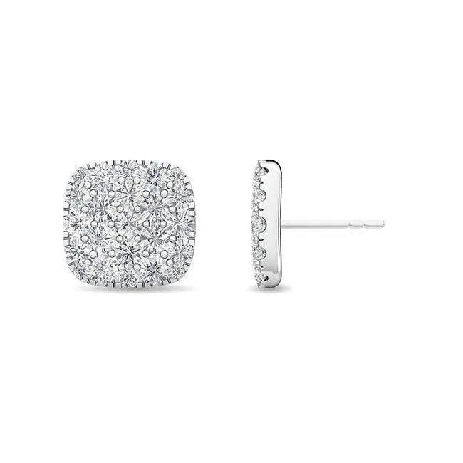 Cluster Earrings Lab Grown Diamond 1.30 ctw - PUREFINEJEWELRY