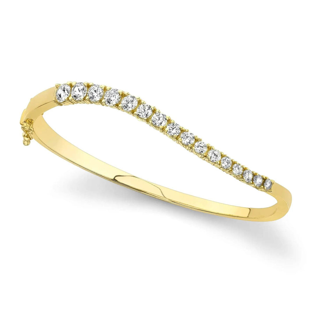 Curved Lab Diamond Journey Bangle 1.97 ctw - PUREFINEJEWELRY