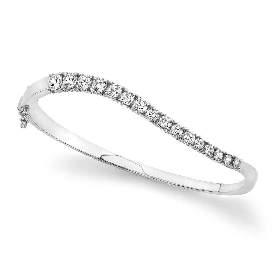 Curved Lab Diamond Journey Bangle 1.97 ctw - PUREFINEJEWELRY