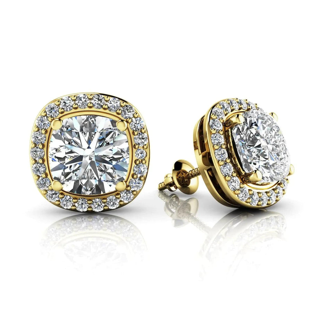 Cushion Cut Lab Grown Diamond Studs 2.30 ct - PUREFINEJEWELRY