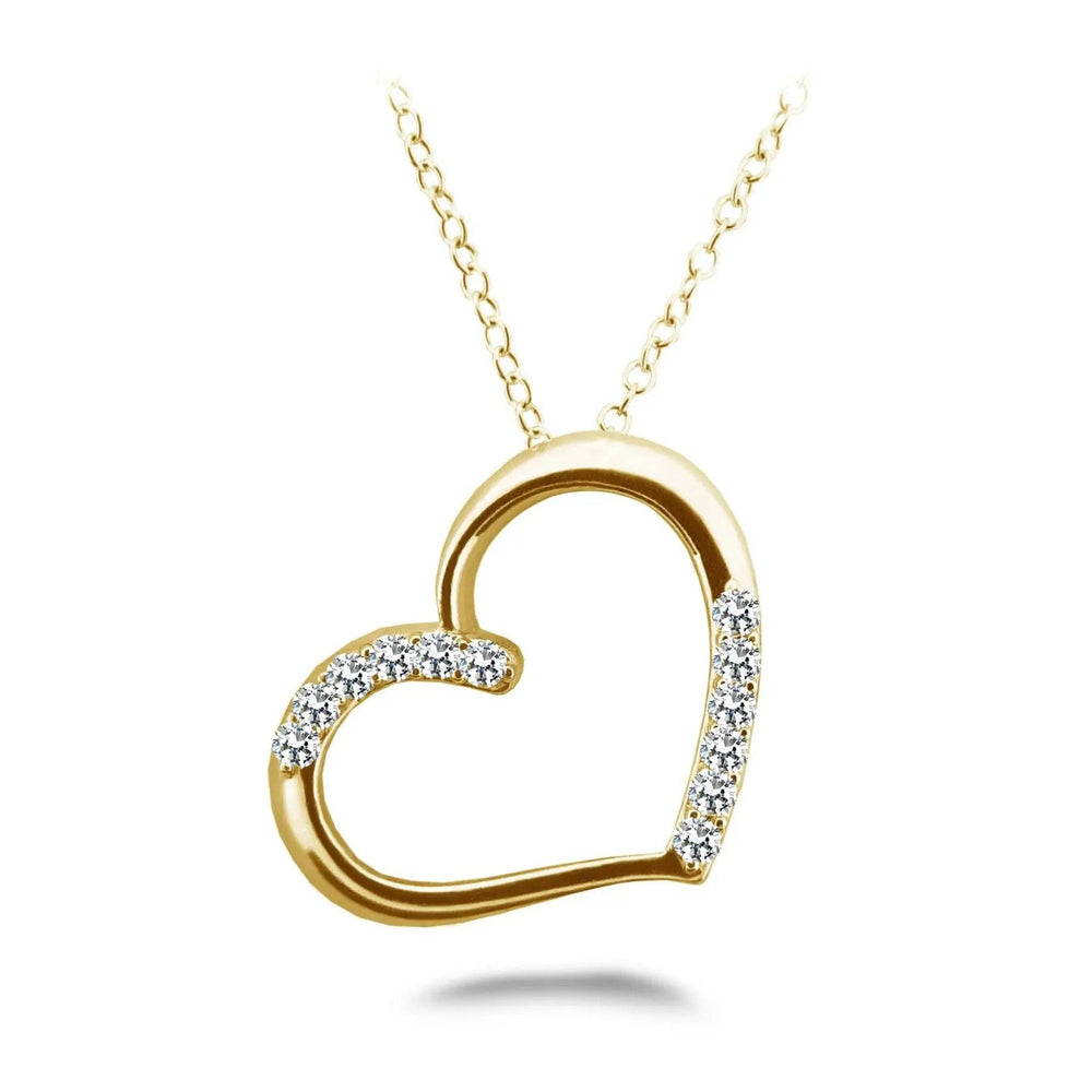 Diamond Detail Heart Pendant 0.49 ctw - PUREFINEJEWELRY