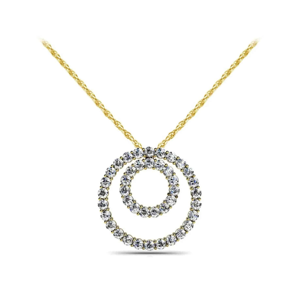 Double Diamond Circle Pendant 0.59 ctw - PUREFINEJEWELRY