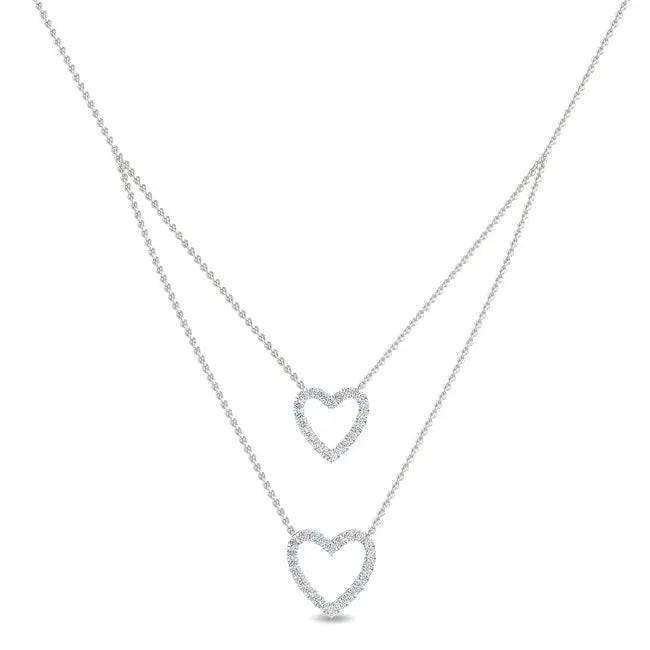 Double Heart Pendant Lab Grown Diamond 0.30 ctw - PUREFINEJEWELRY