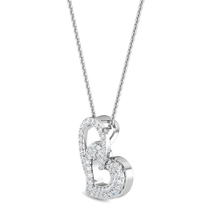 Double Heart Pendant Lab Grown Diamond 0.50 ctw - PUREFINEJEWELRY