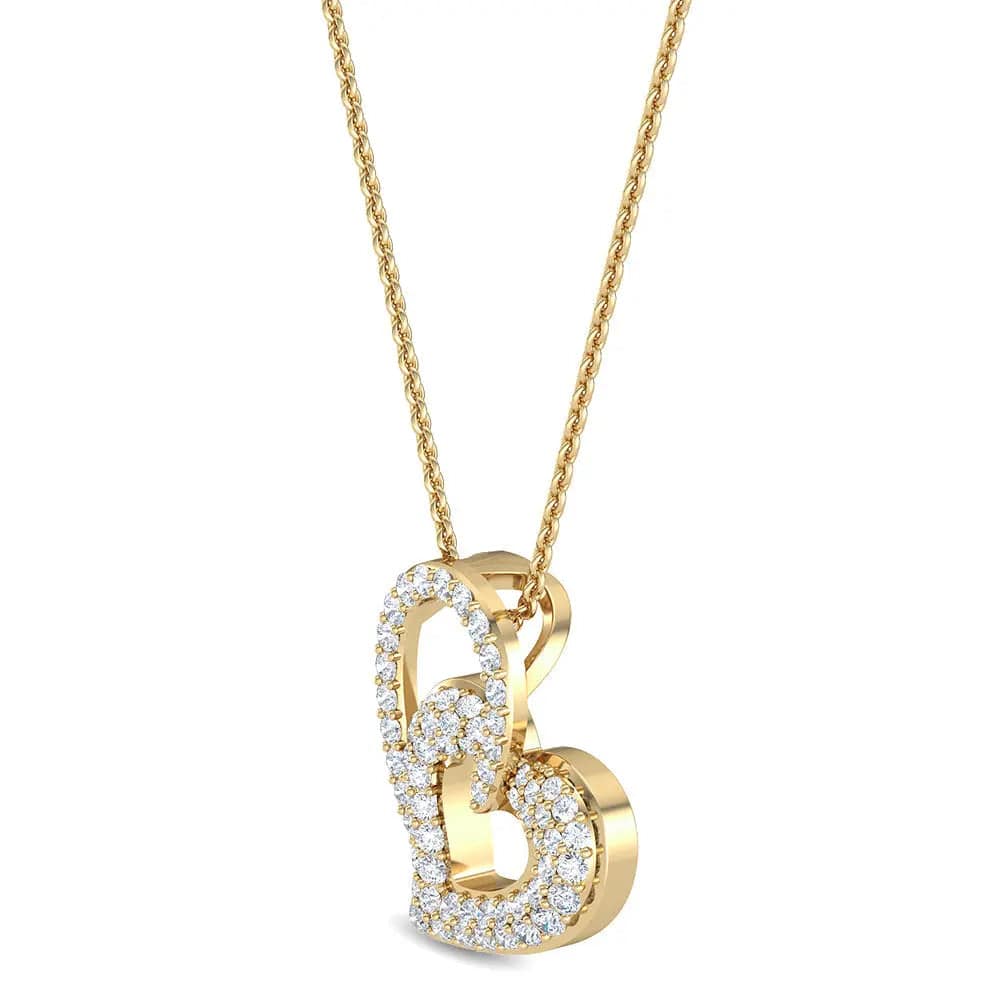 Double Heart Pendant Lab Grown Diamond 0.50 ctw - PUREFINEJEWELRY