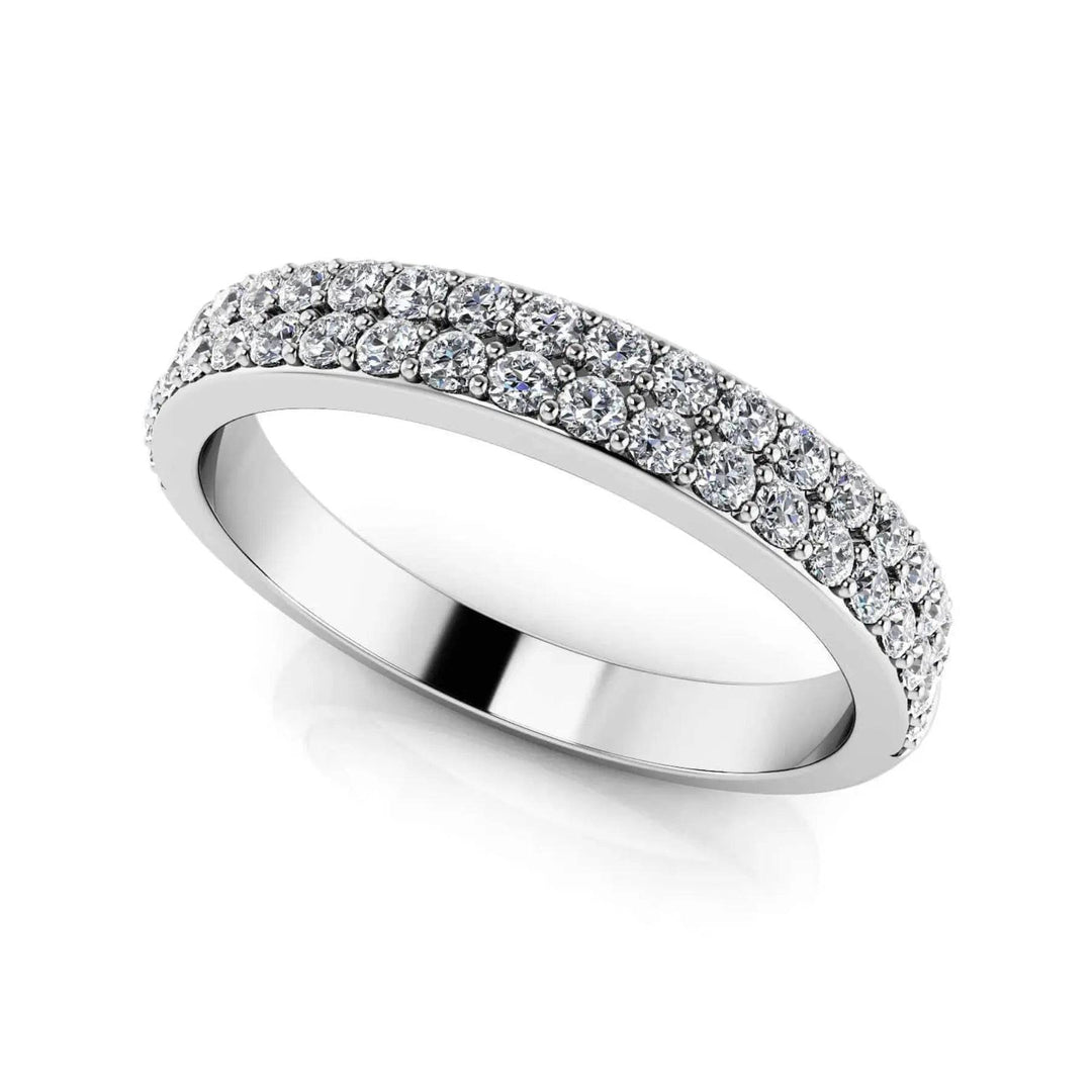 Double Row Lab Diamond Semi Eternity Ring 0.42 ctw - PUREFINEJEWELRY