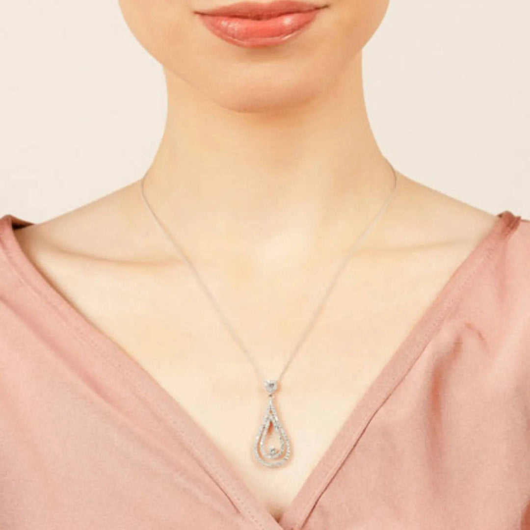 Double Teardrop Lab Diamond Pendant 2.03 ctw - PUREFINEJEWELRY