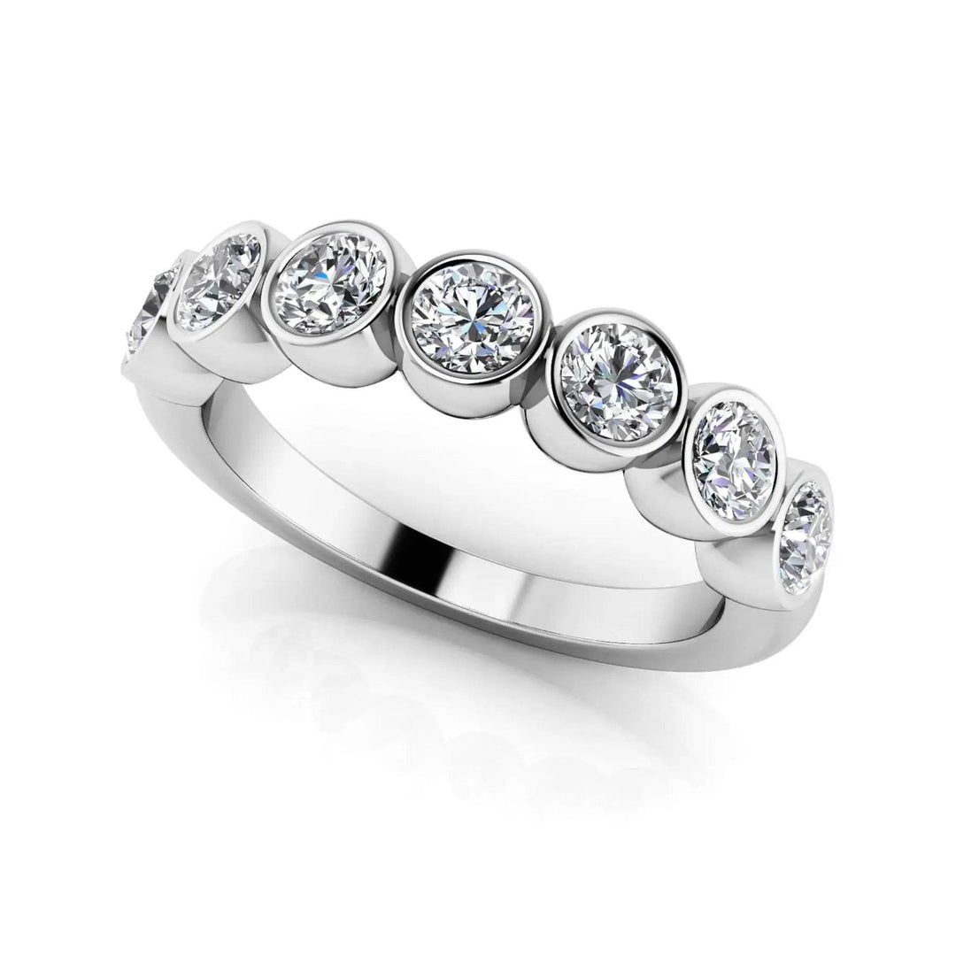 Eclipse Bezel Anniversary Ring 1.12 ctw - PUREFINEJEWELRY