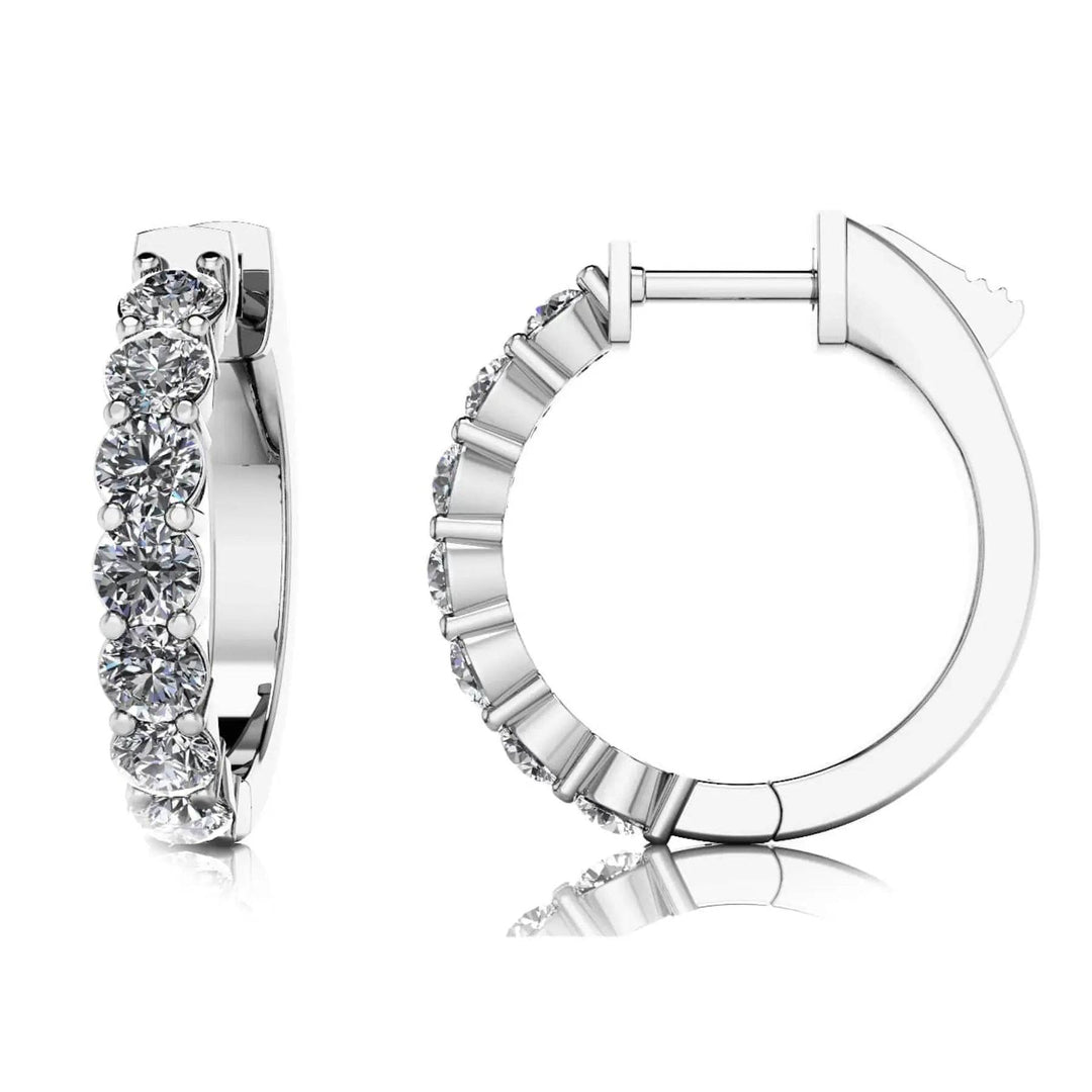 Elegant Hoop Lab Diamond Earrings 0.84 ctw - PUREFINEJEWELRY