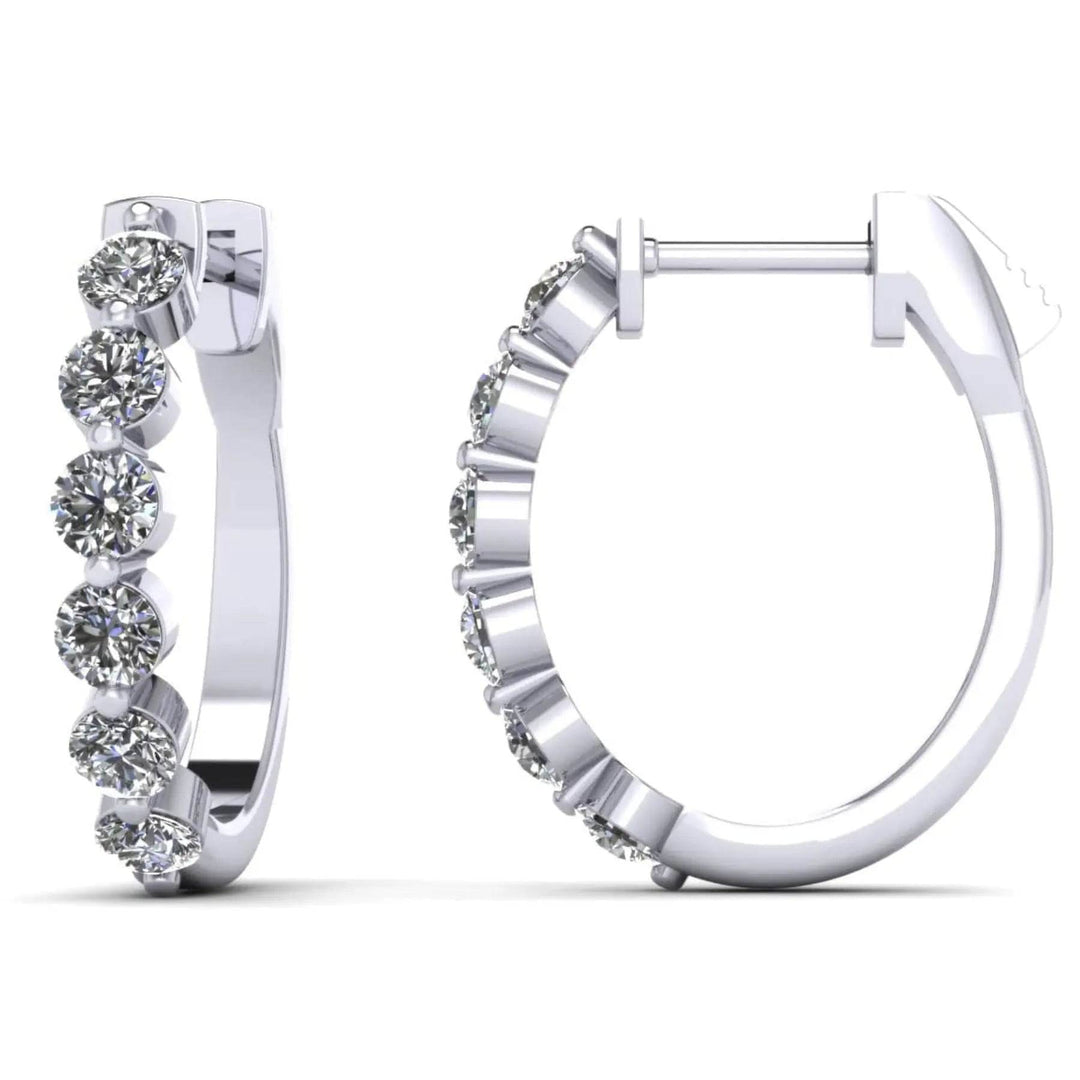 Elegant Hoop Lab Diamonds Earrings 0.71 ctw - PUREFINEJEWELRY