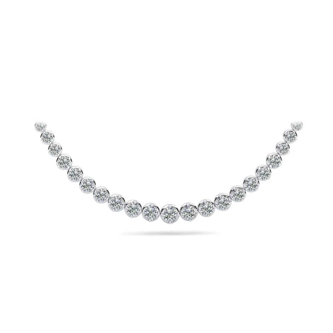 Elegant Tennis Necklace Bezel Set 7.05 ctw - PUREFINEJEWELRY