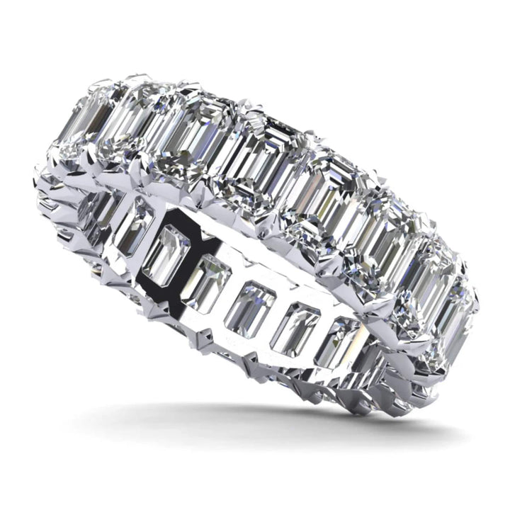 Emerald Cut Lab Diamond Eternity Ring 3.60 ctw - PUREFINEJEWELRY