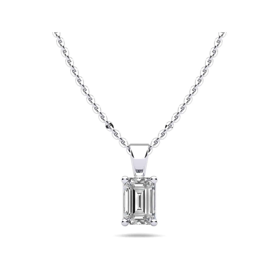 Emerald Cut Lab Diamond Pendant 0.75 ctw - PUREFINEJEWELRY