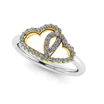 Entwined Hearts Lab Diamond Ring 0.19 ctw - PUREFINEJEWELRY