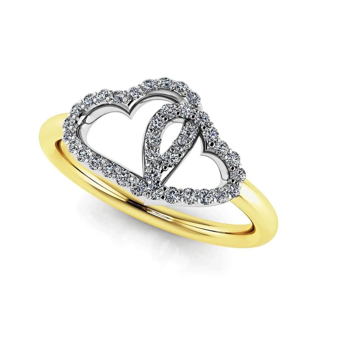 Entwined Hearts Lab Diamond Ring 0.19 ctw - PUREFINEJEWELRY