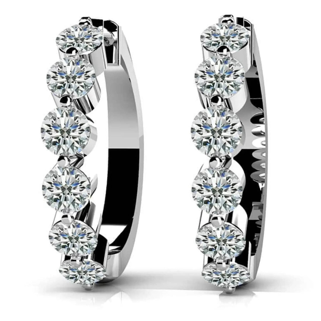 Essential Lab Diamond Hoop Earrings 0.71 ctw - PUREFINEJEWELRY