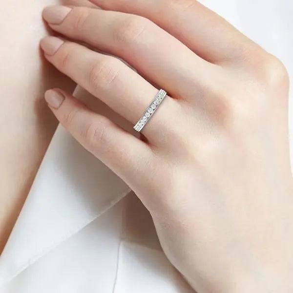 Eternity Ring Channel Set Lab Grown Diamonds 1.25 ct - PUREFINEJEWELRY