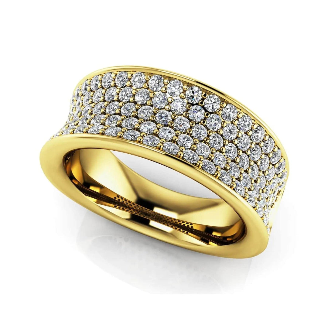 Exquisite Pave Anniversary Ring 1.09 ctw - PUREFINEJEWELRY