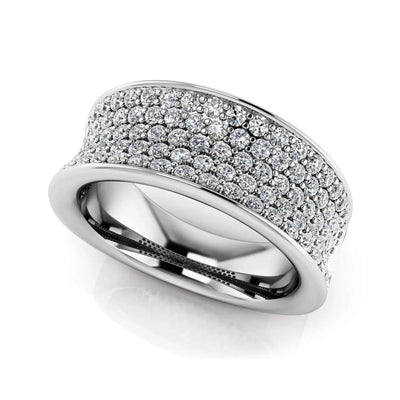 Exquisite Pave Anniversary Ring 1.09 ctw - PUREFINEJEWELRY