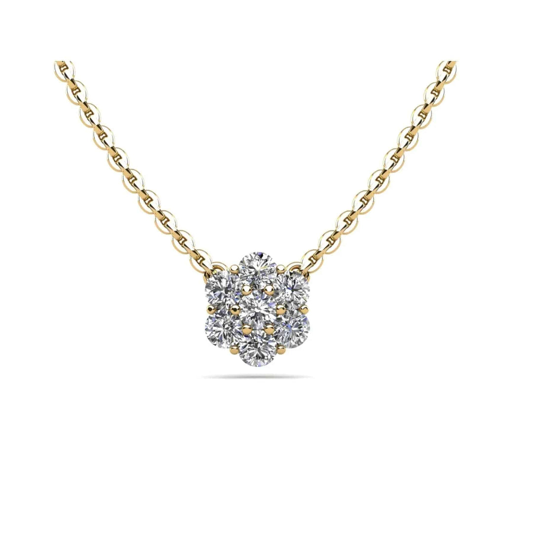 Flower Burst Lab Diamond Pendant 0.45 ctw - PUREFINEJEWELRY