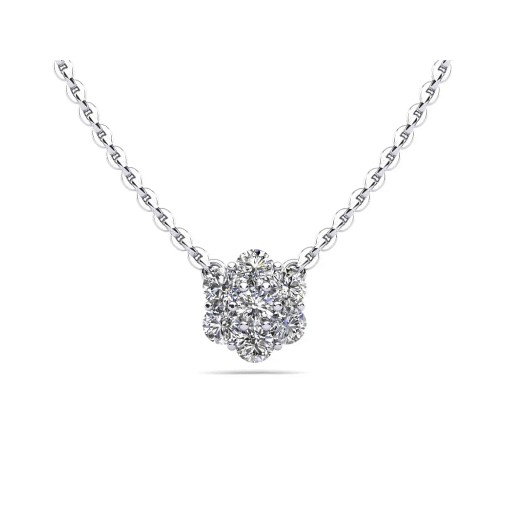 Flower Burst Lab Diamond Pendant 0.45 ctw - PUREFINEJEWELRY