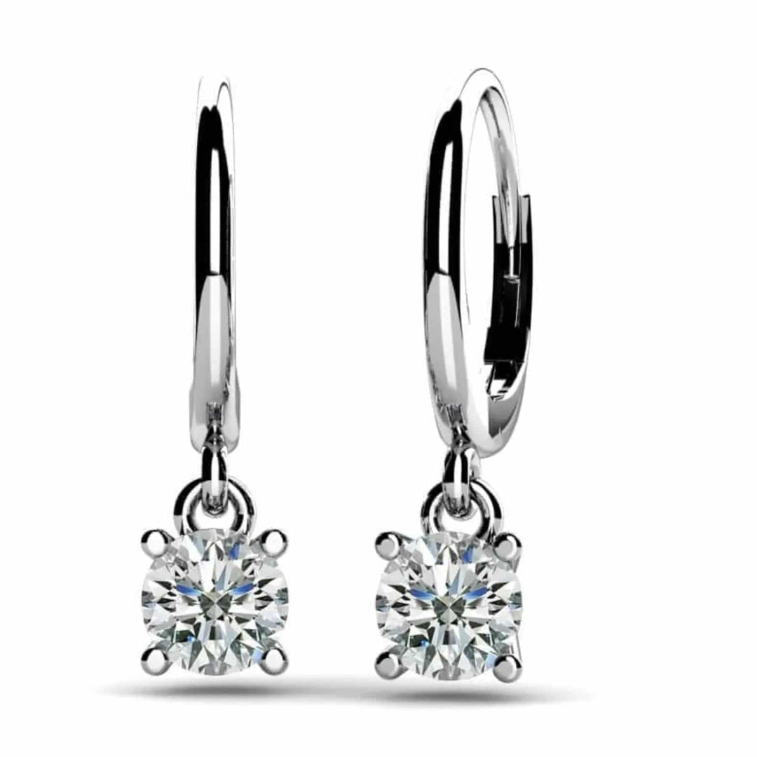 Four Prong Lab Diamond Drop Earrings 0.50 ctw - PUREFINEJEWELRY