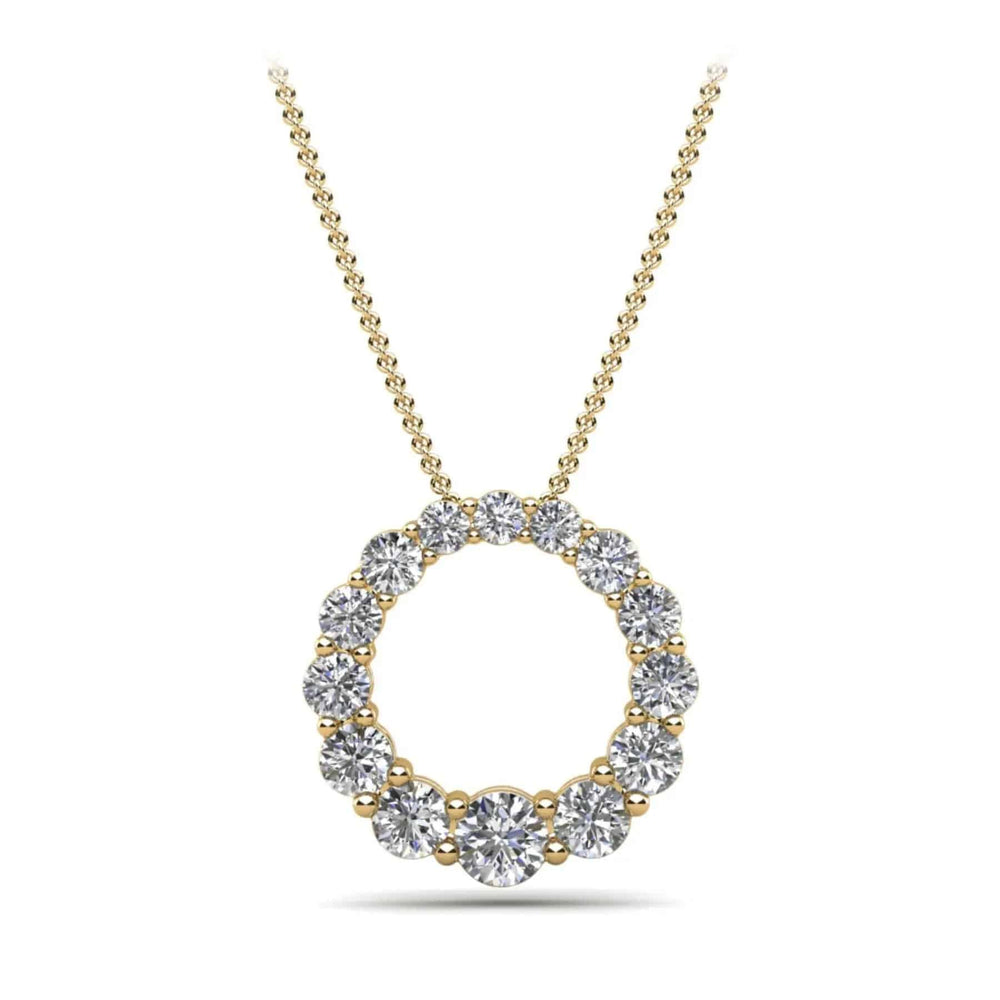 Graduated Brilliant Diamond Pendant 1.08 ctw - PUREFINEJEWELRY