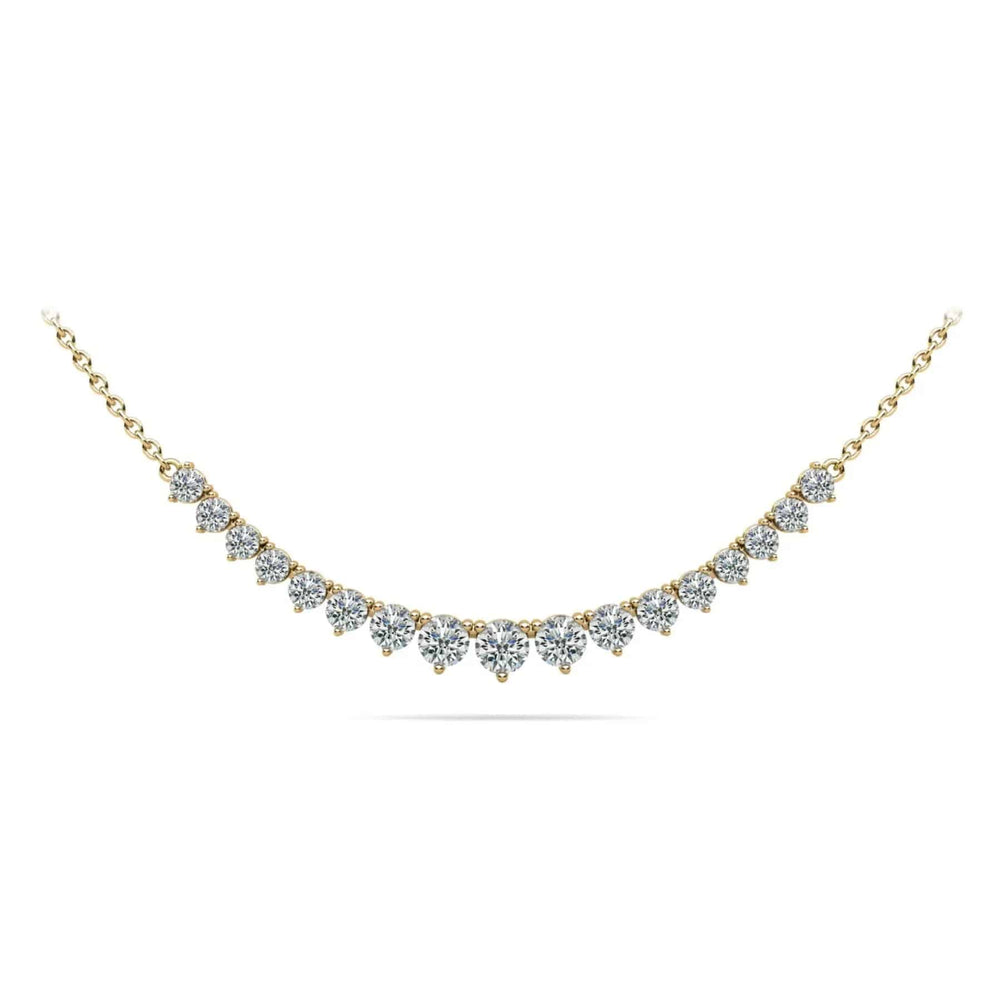 Graduated Lab Diamond Necklace With Chain 1.10 ctw - PUREFINEJEWELRY