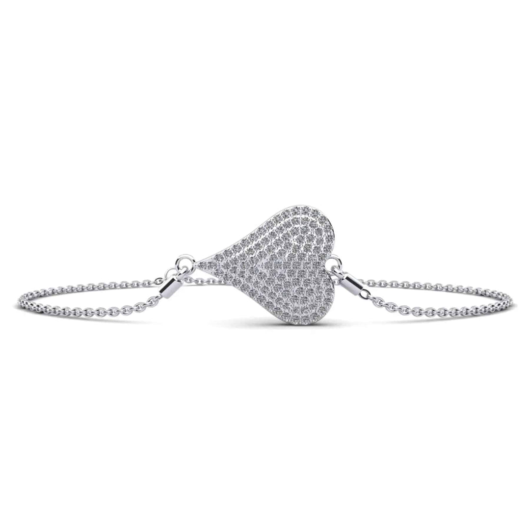 Heart Lab Diamond Adjustable Bracelet 0.81 ctw - PUREFINEJEWELRY